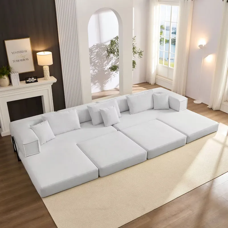 118.2 Oversized Upholstered Sectional Sofa, DIY Corduroy Sofa