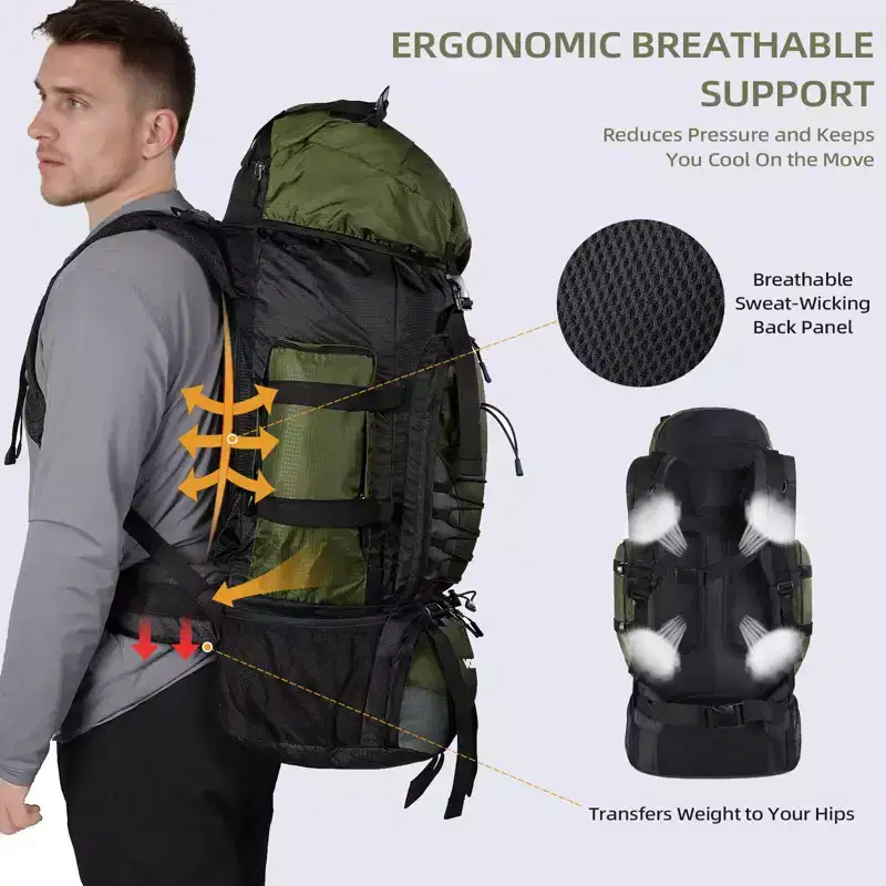 Narwey 90L Hiking Backpack, Camping Travel Backpack