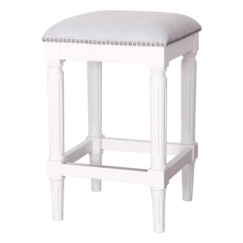 Solid Wood Square Upholstered Seat Bar Stool