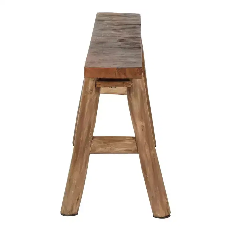 East at Main Acacia Skinny Bench Brown: Solid Wood, Rectangular, Unupholstered, Entryway Seating