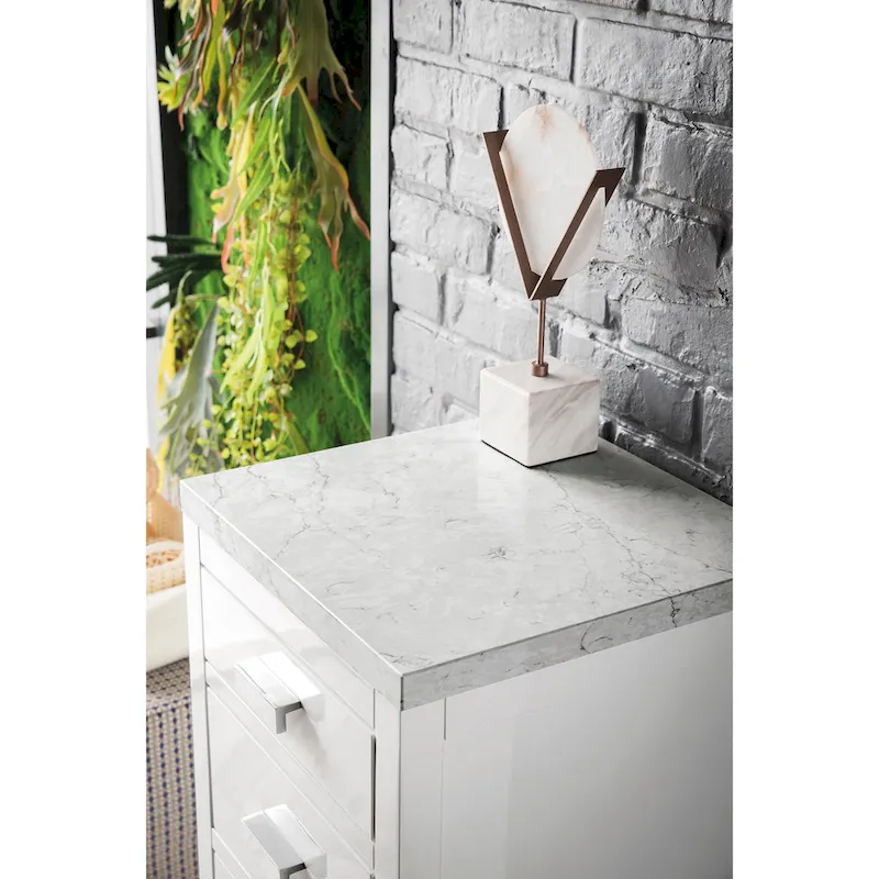 15 Base Cabinet w/ Drawers, Glossy White