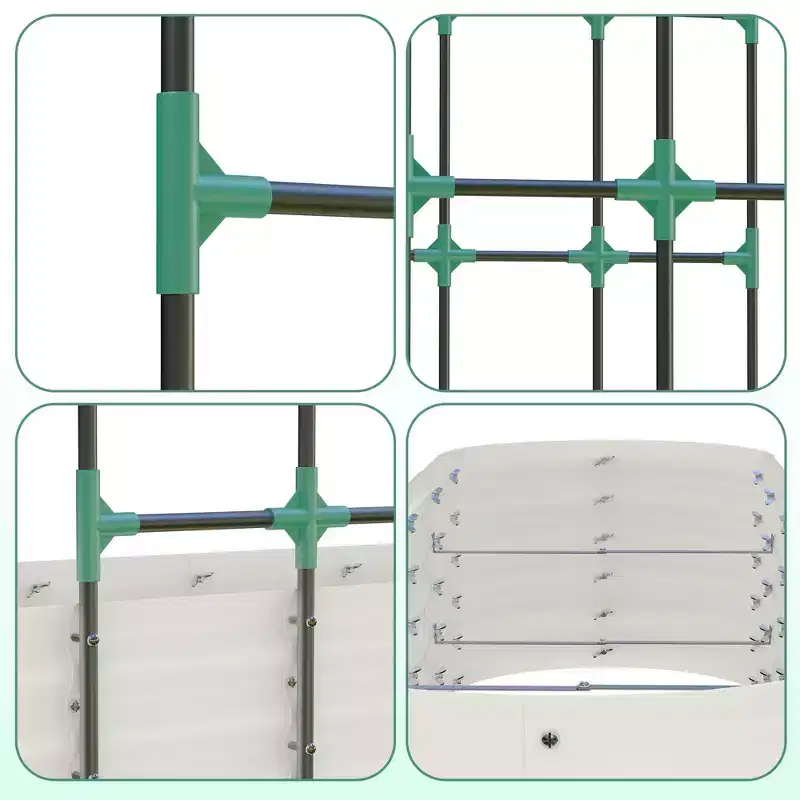 COZONY 96 Trellis Galvanized Raised Garden Bed, Vertical Planter Box, with Expandable Arch & Accessories