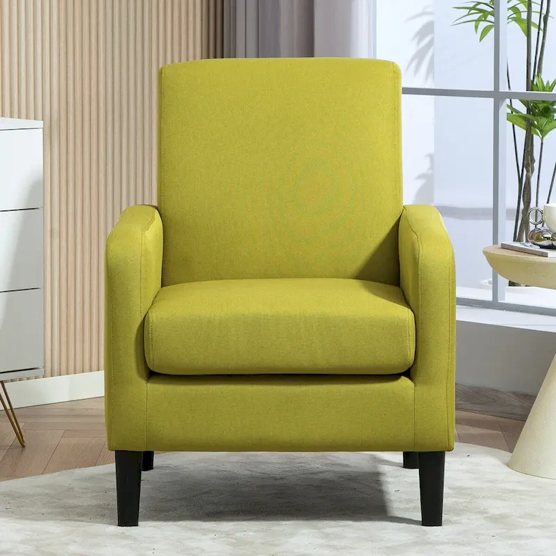 Accent Armchair with Solid Wood Frame and Padded Seat