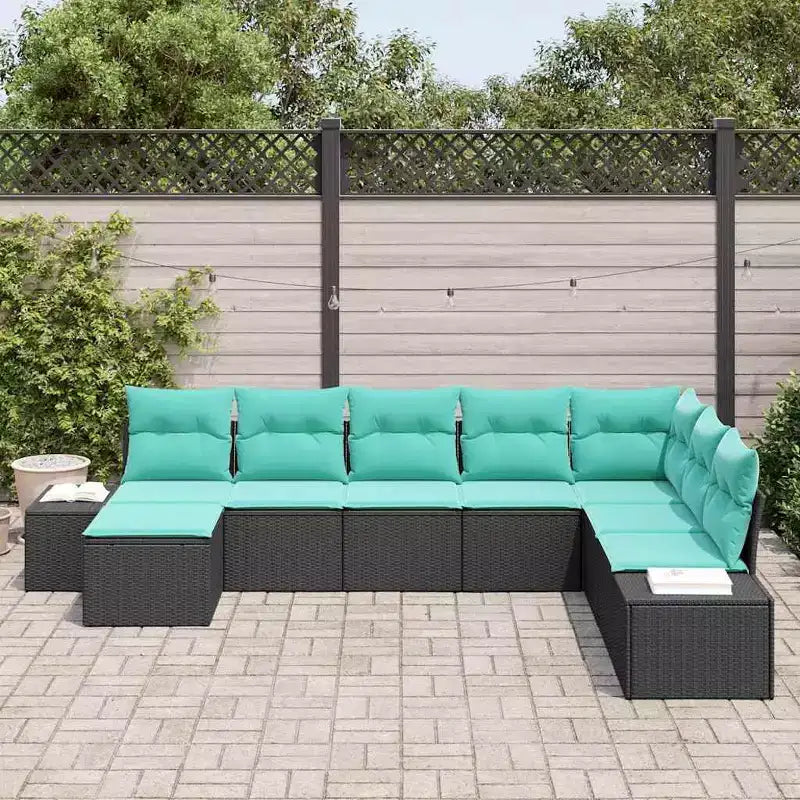 vidaXL Garden Sofa Set with Cushion 8 pcs Brown Poly rattan