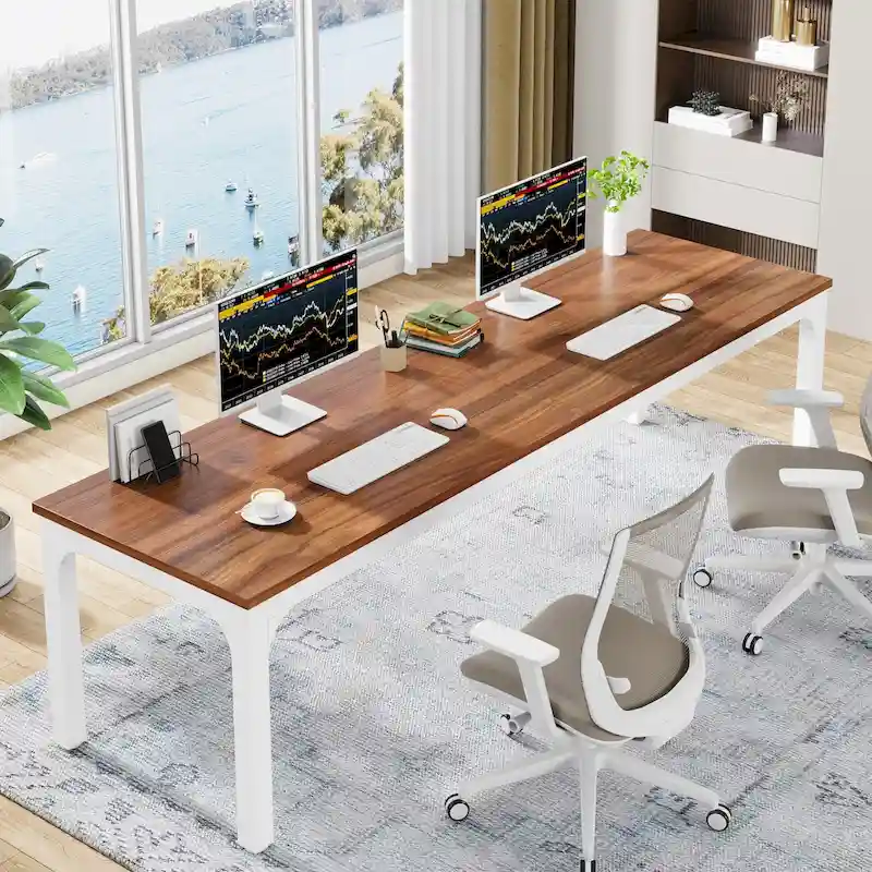 78.74 inch Extra Long 2 Person Double Computer Desk for Home Office