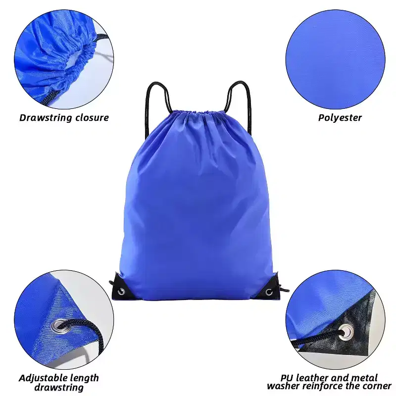 Narwey Drawstring Backpacks, 50 Pack  Bulk Drawstring Bags (50, Blue)