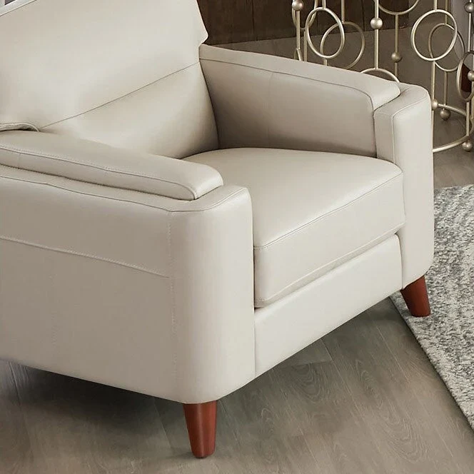 Hydeline Elm Top Grain Leather Chair With Feather, Memory Foam and Springs