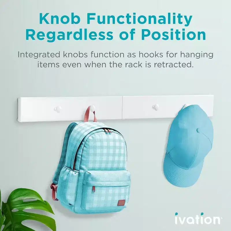 Ivation Retractable Wall Mounted Clothes Drying Rack - Foldable Laundry Drying Rack for Clothing