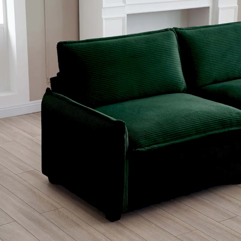 DIY Customization Corduroy Upholstered Armless Modular Sectional Sofa