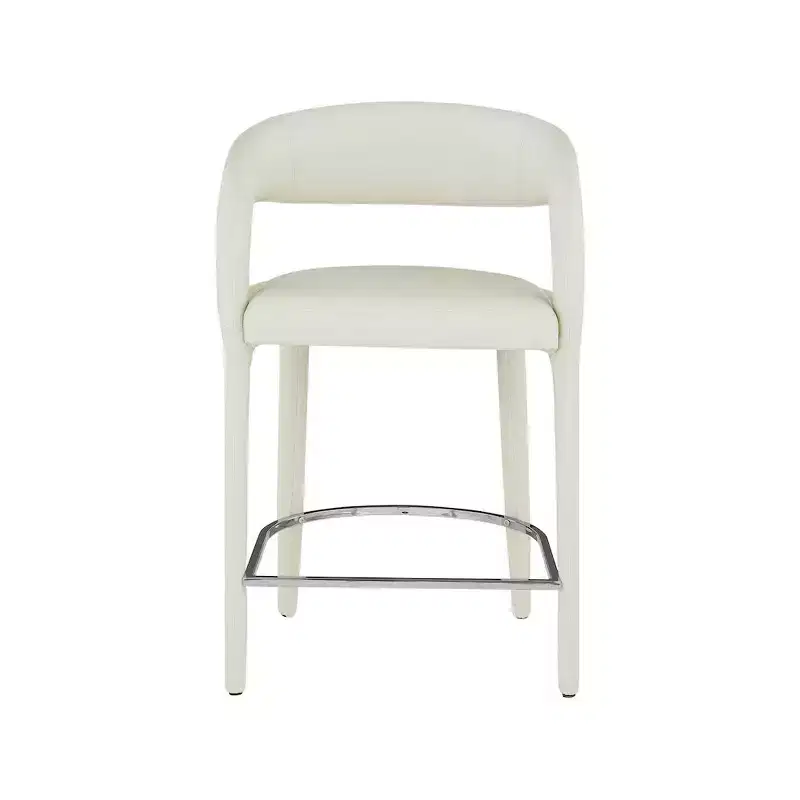 Cream Faux Leather Counter Height Bar Stool