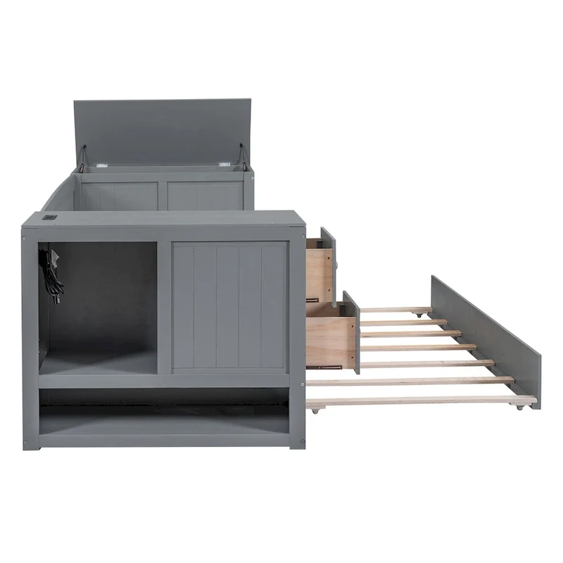 Twin Size Daybed with Storage Arms