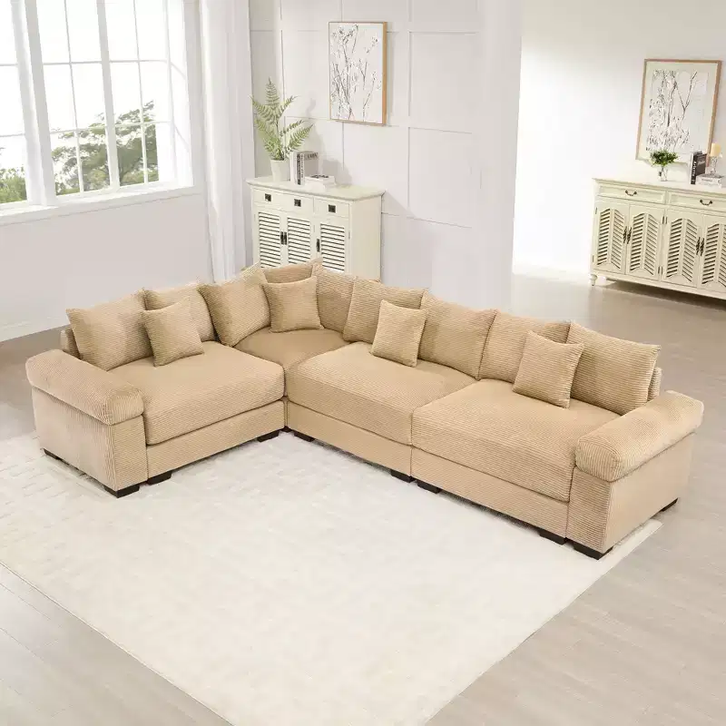 Oversized Cloud Modular Sectional Couch,Convertible Sectional Couches Deep Seat Extra-Wide Armrests