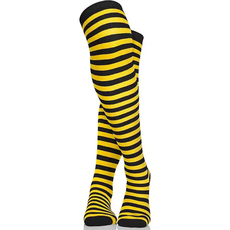 Skeleteen Womens Bumblebee Striped Knee Socks Costume Accessory - Black and Yellow