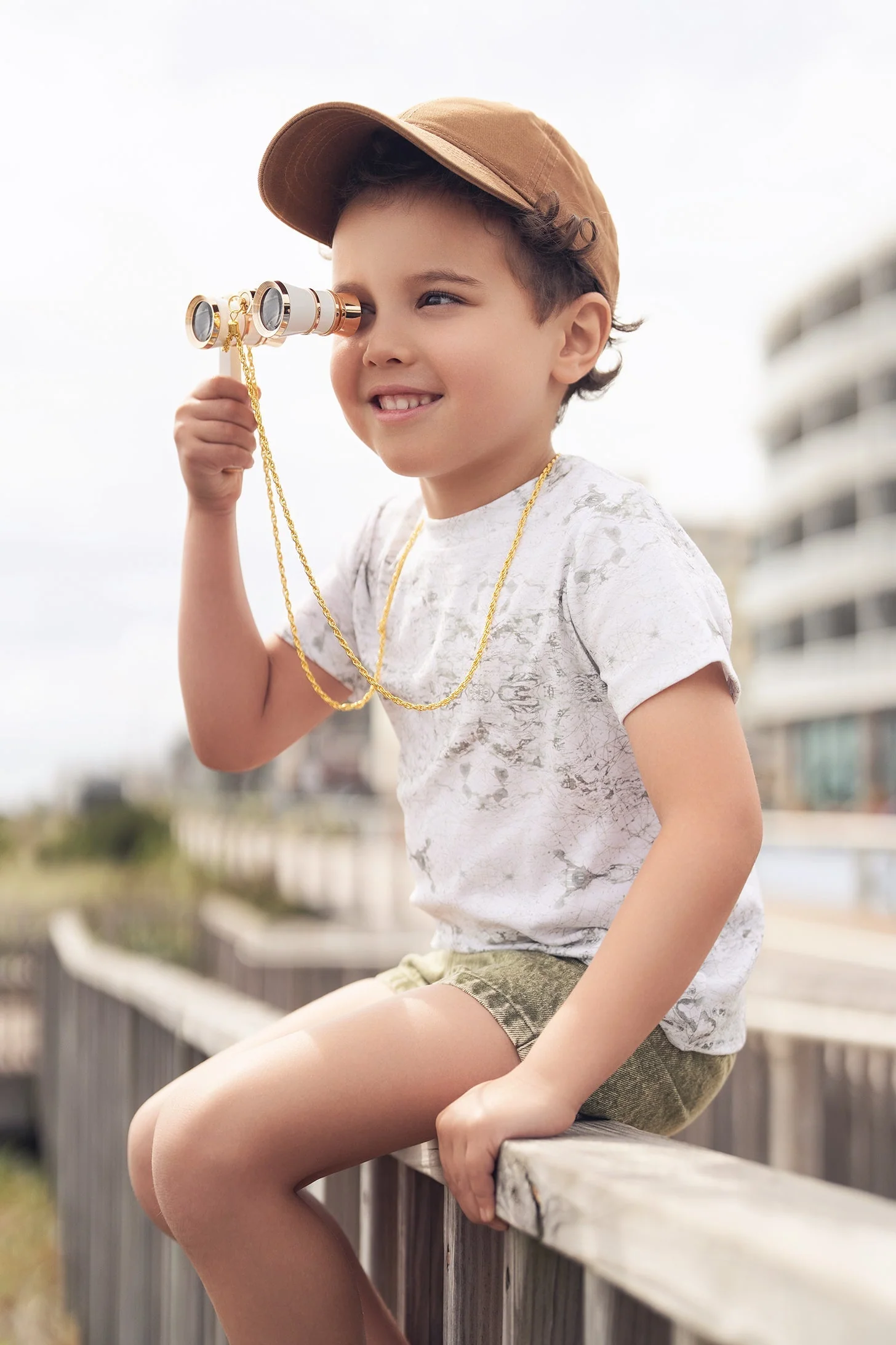 Vintage Map Print T-Shirt for Boys