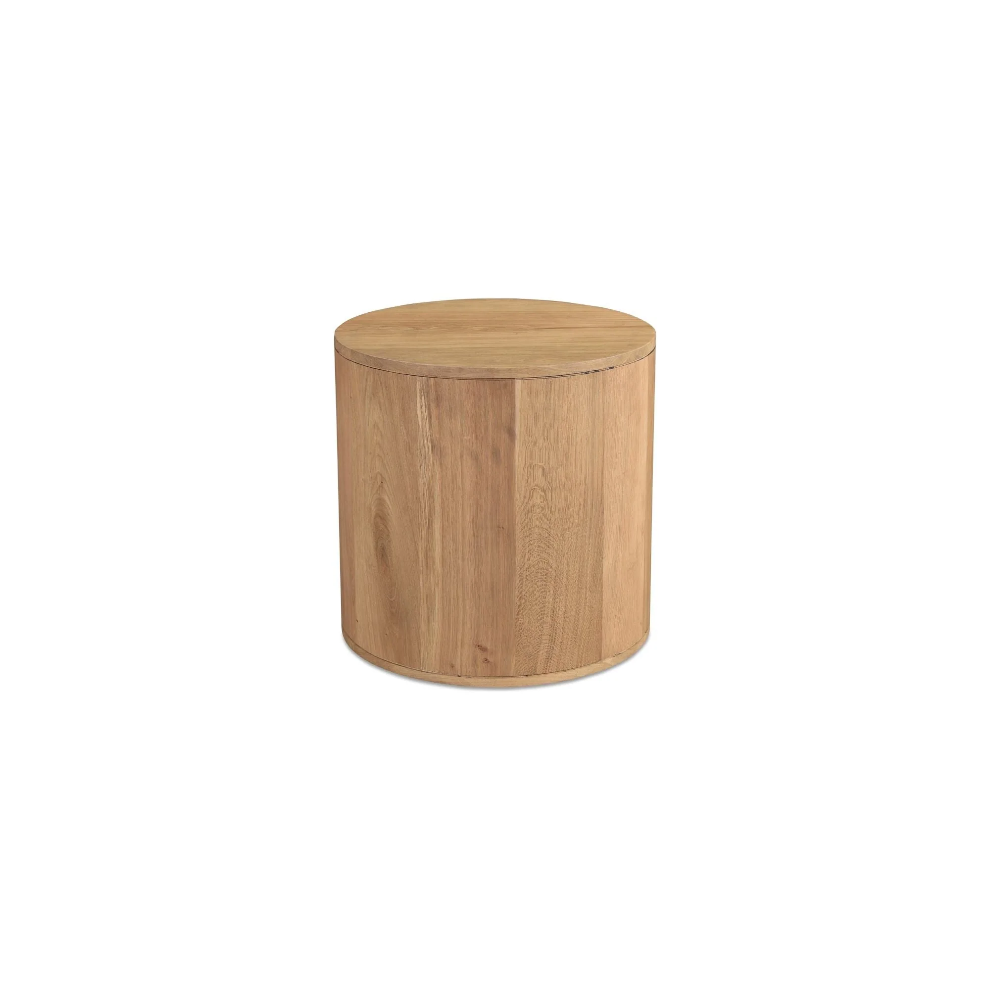 Minimalist Curved Solid Oak 2-Drawer Nightstand with Soft-Close Glides & Metal Pull for Bedroom