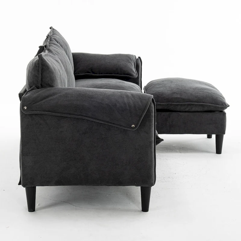 78.74 3-Seater L-Shaped Convertible Sectional Sofa with Footstools and Storage