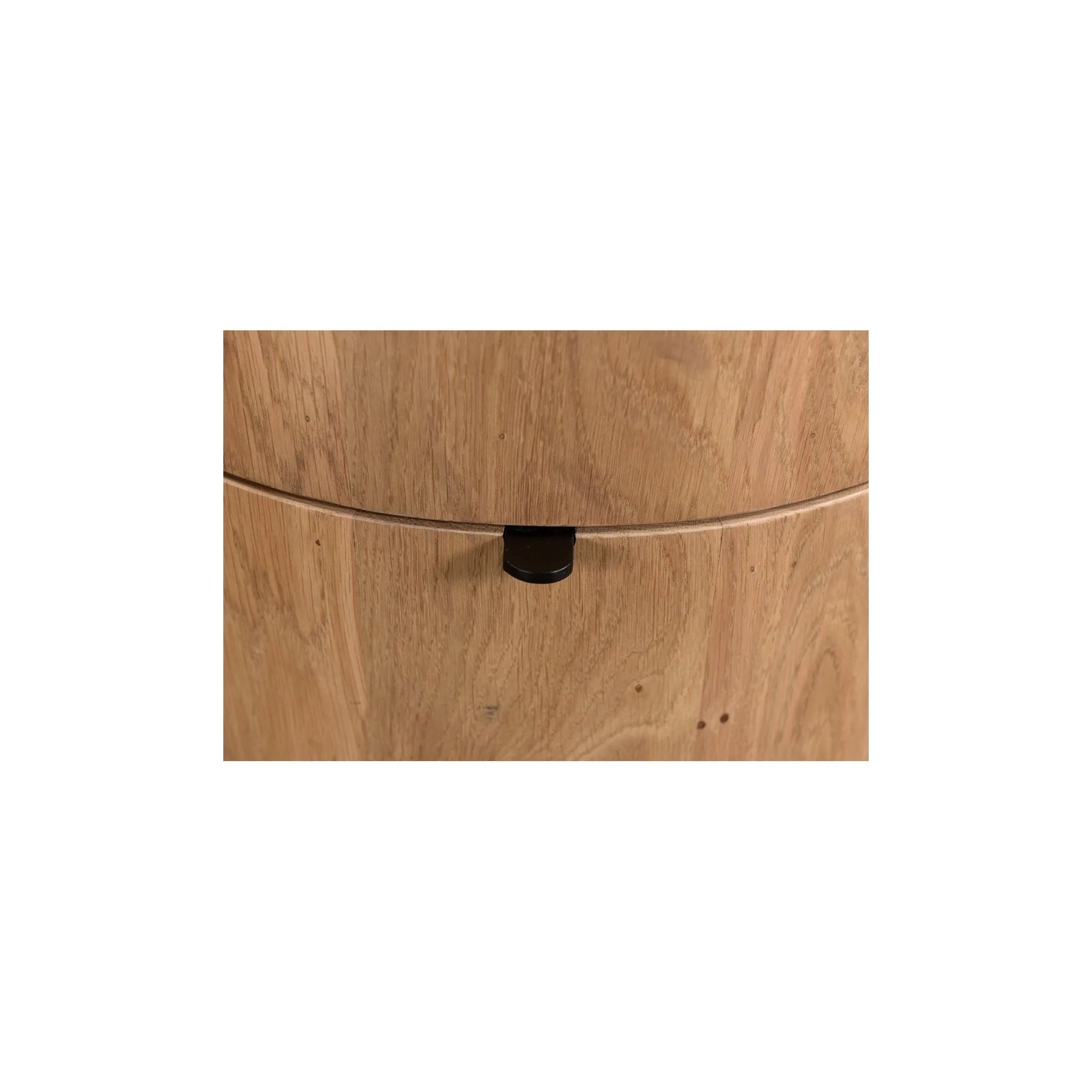 Minimalist Curved Solid Oak 2-Drawer Nightstand with Soft-Close Glides & Metal Pull for Bedroom