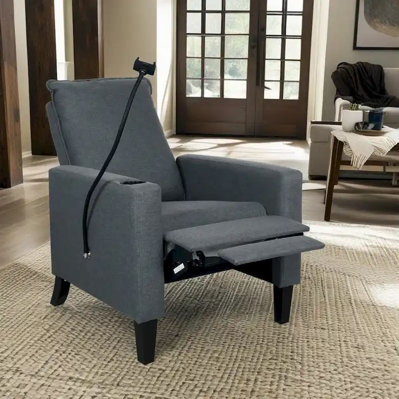 Adjustable Recliner Sofa with Cup Holder and Storage Pocket