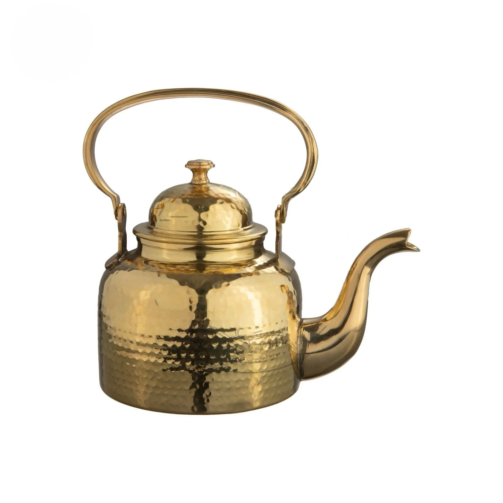 Brass Mini Serving Tea Kettle, 2 Cups, Premium Quality, Hammered Finish