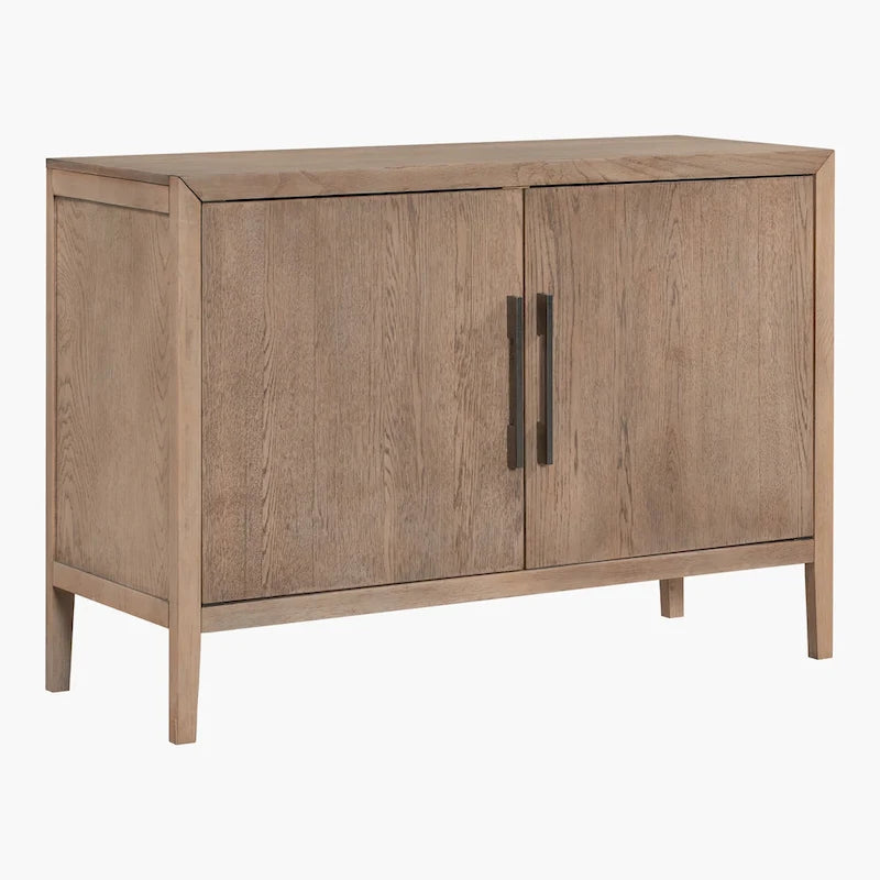 2-Door Wood Cabinet with Adjustable Shelf and Oak Legs