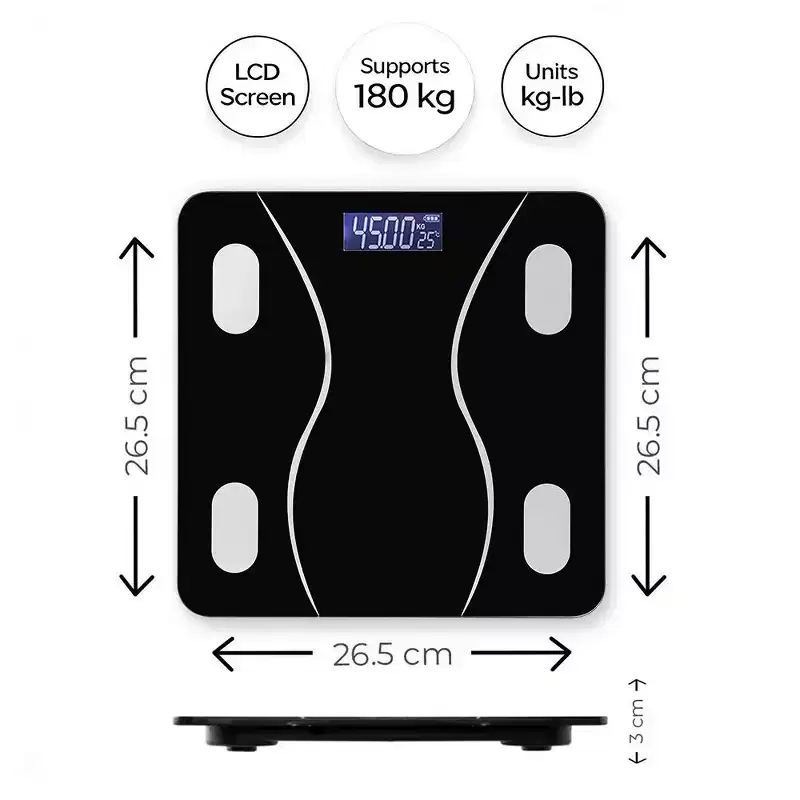 Swtroom Smart Bluetooth Body Fat Scale - Rechargeable Digital Bathroom Scale with App 400lbs Capacity