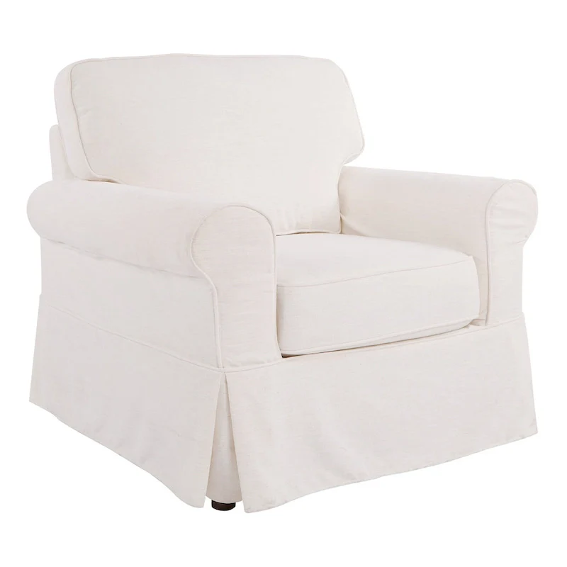 Arm Chair with Removable Washable Slip Cover – Solid Wood Frame, 3 Colors