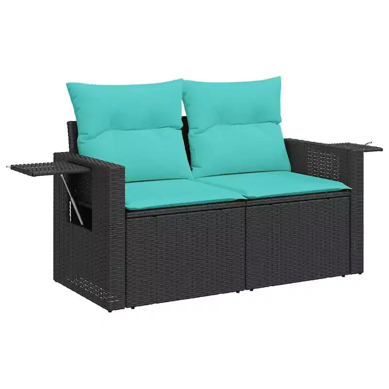 vidaXL 11 Piece Garden Sofa Set with Cushions Grey Poly Rattan