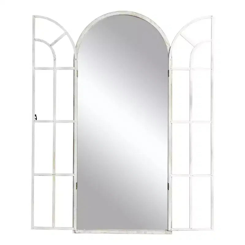Arched Wood Frame Window Mirror - Full Length