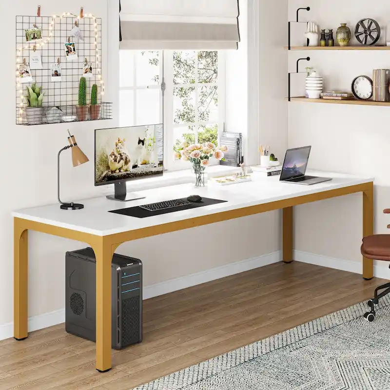 78.74 inch Extra Long 2 Person Double Computer Desk for Home Office
