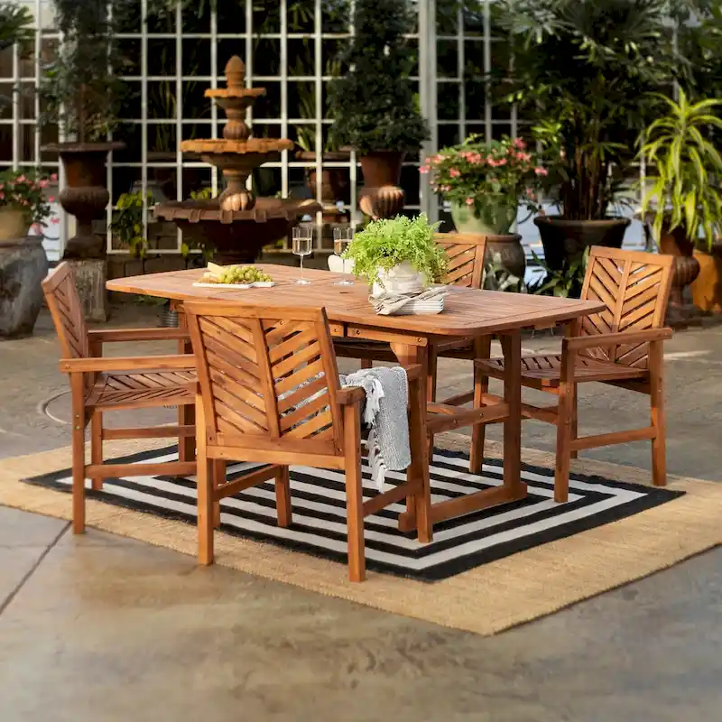 Middlebrook Hydaburg 5-Piece Acacia Extension Dining Set