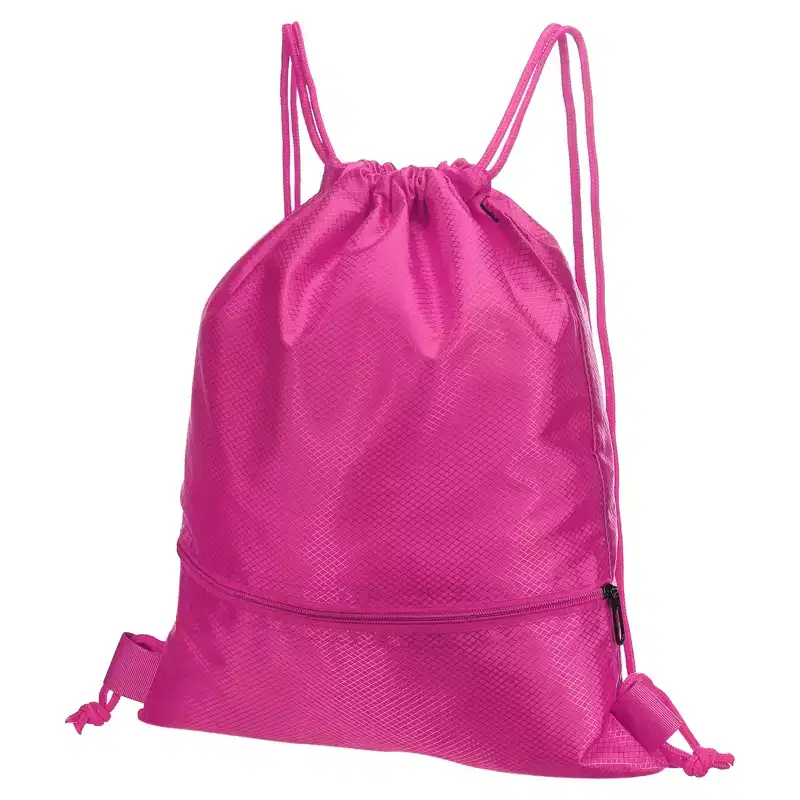 Unique Bargains Waterproof Adjustable Zip Pocket Drawstring Backpack Bags for Women Men