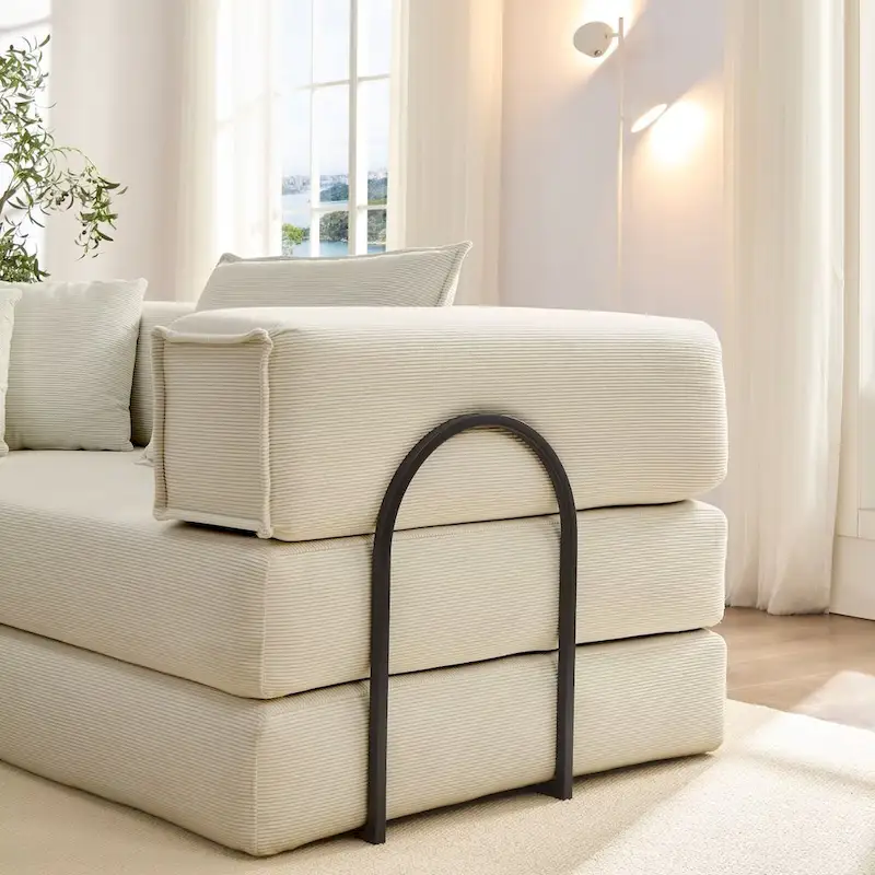 118.2 Oversized Upholstered Sectional Sofa, DIY Corduroy Sofa