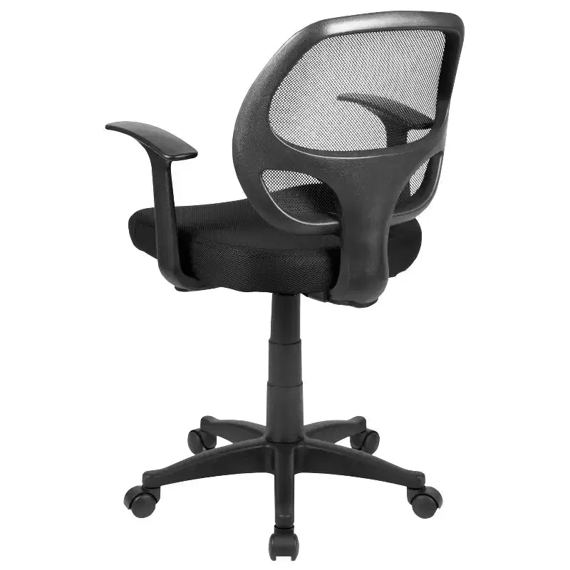 Mid-Back Black Mesh Swivel Task Office Chair with T-Arms