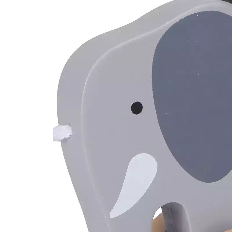 Hape: Push & Pull Elephant- Gray - Wooden Toy, Push-Pull-Grab, 1+
