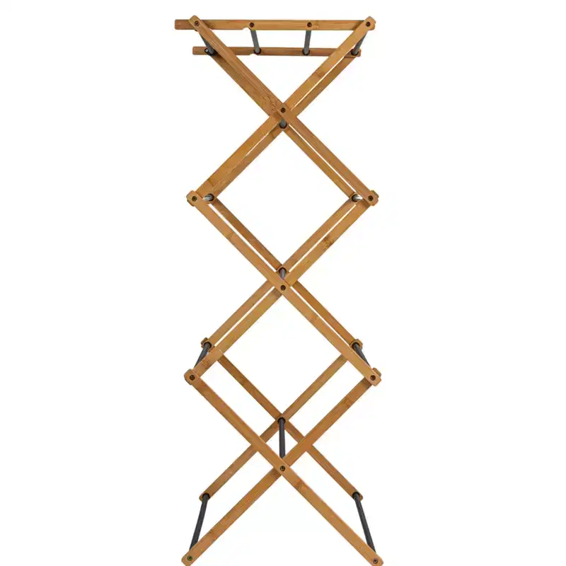 Household Essentials Bamboo Folding Clothes Drying Rack