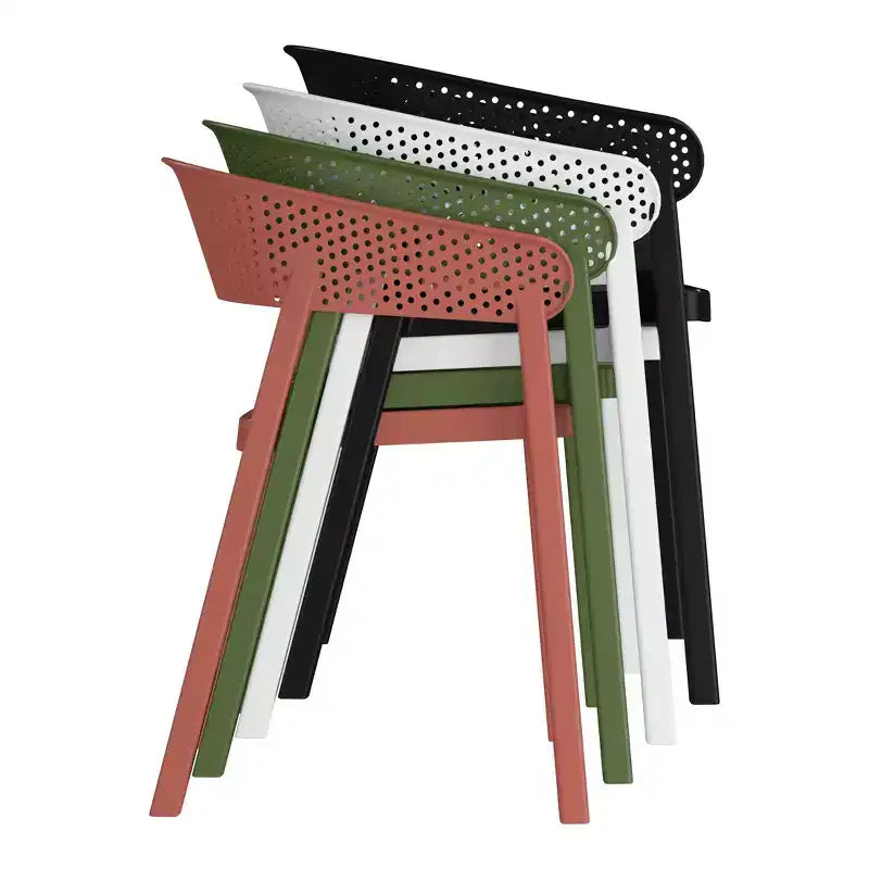 WestinTrends Playa 5-Piece Outdoor Resin Square Patio Dining Table Set with Stackable Patio Dining Chairs