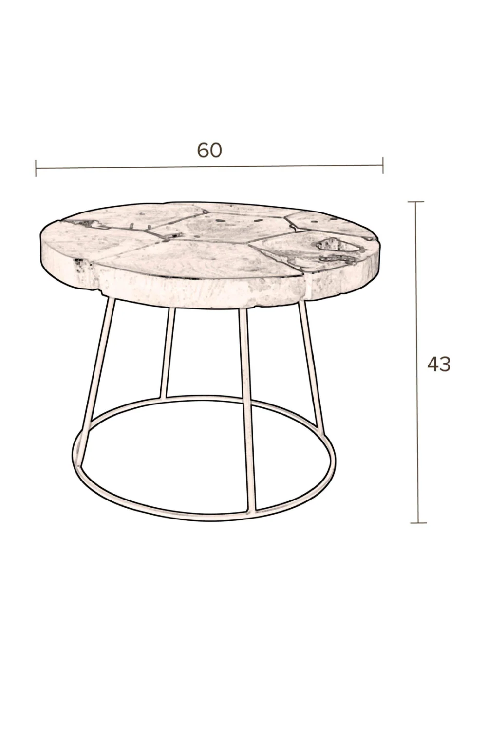 Black Teak Side Table