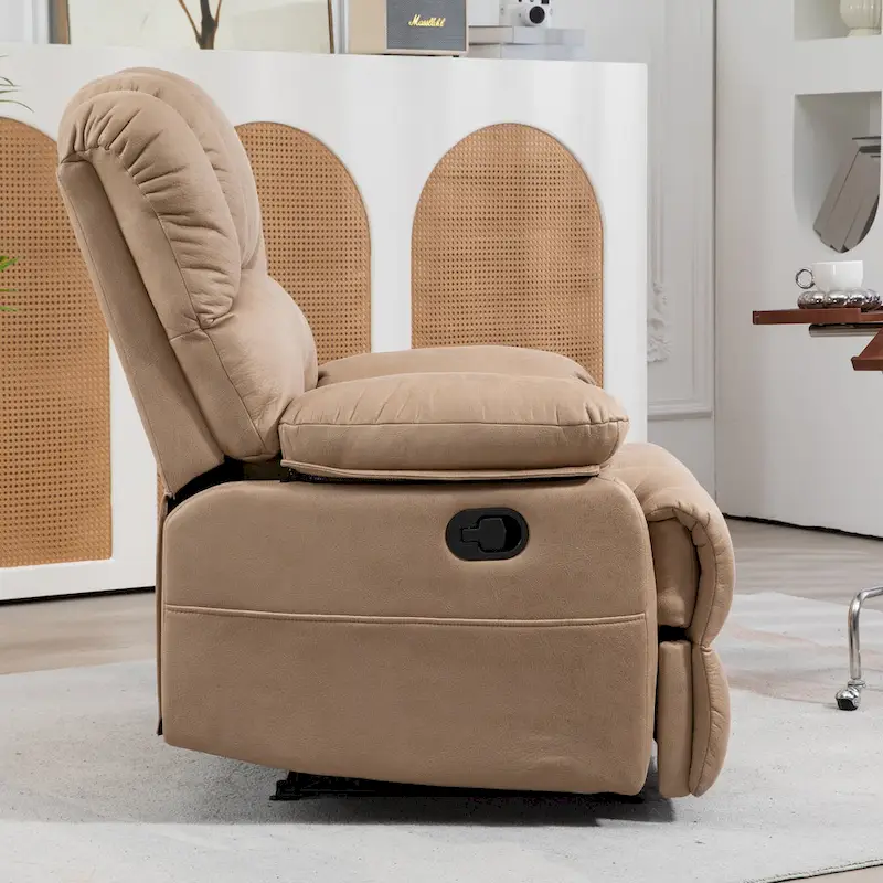 Extra-Large Manual Recliner Chair with Fabric Upholstery