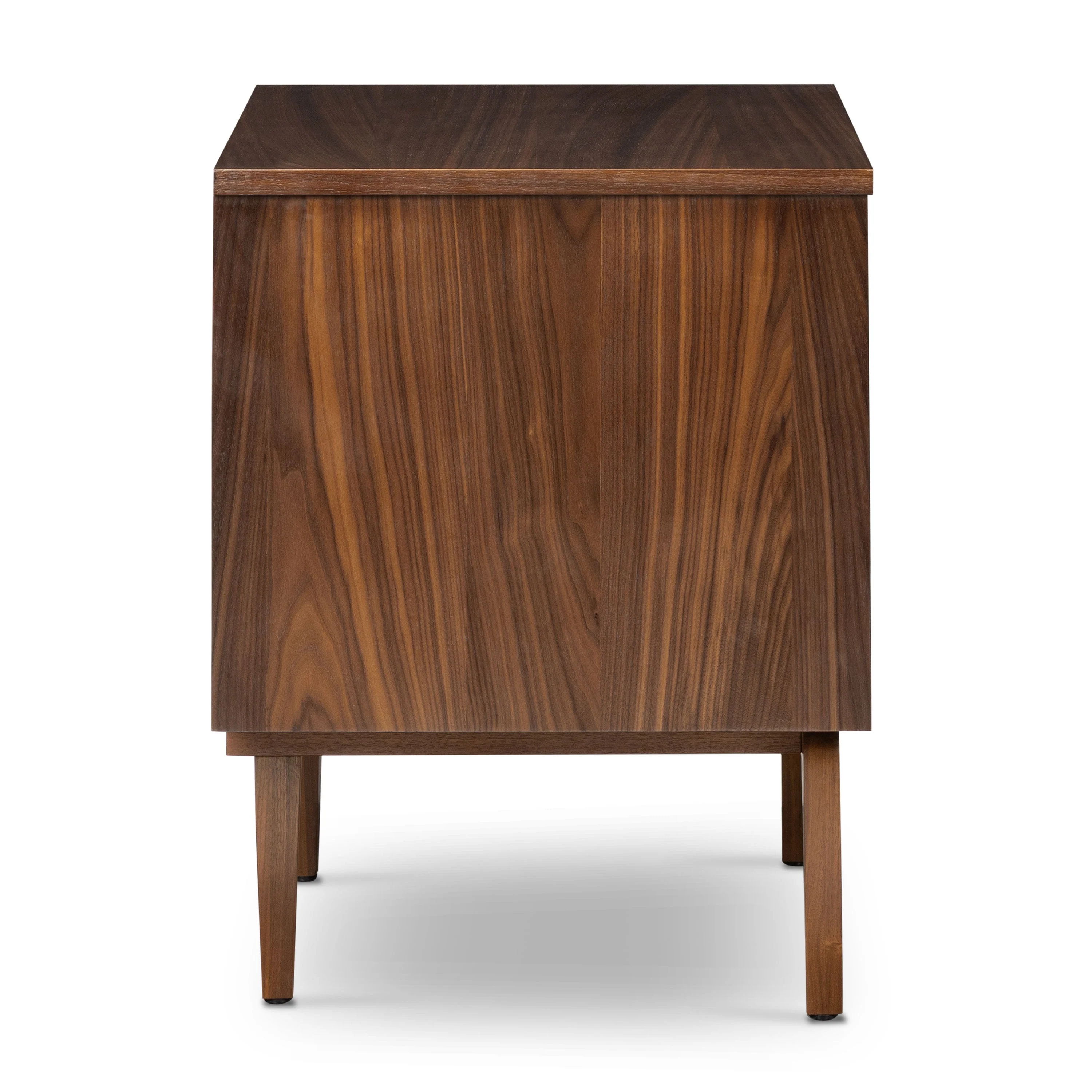 Mid-Century Modern Walnut Walnut Wood Nightstand with Solid Walnut