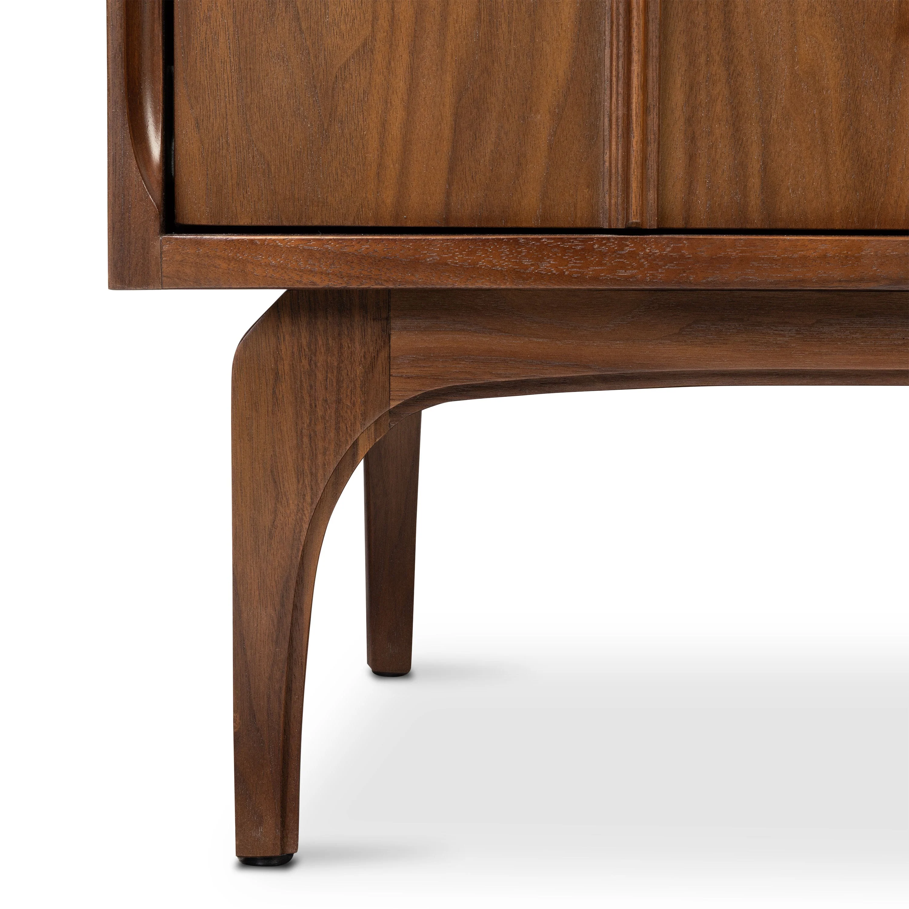 Mid-Century Modern Walnut Walnut Wood Nightstand with Solid Walnut