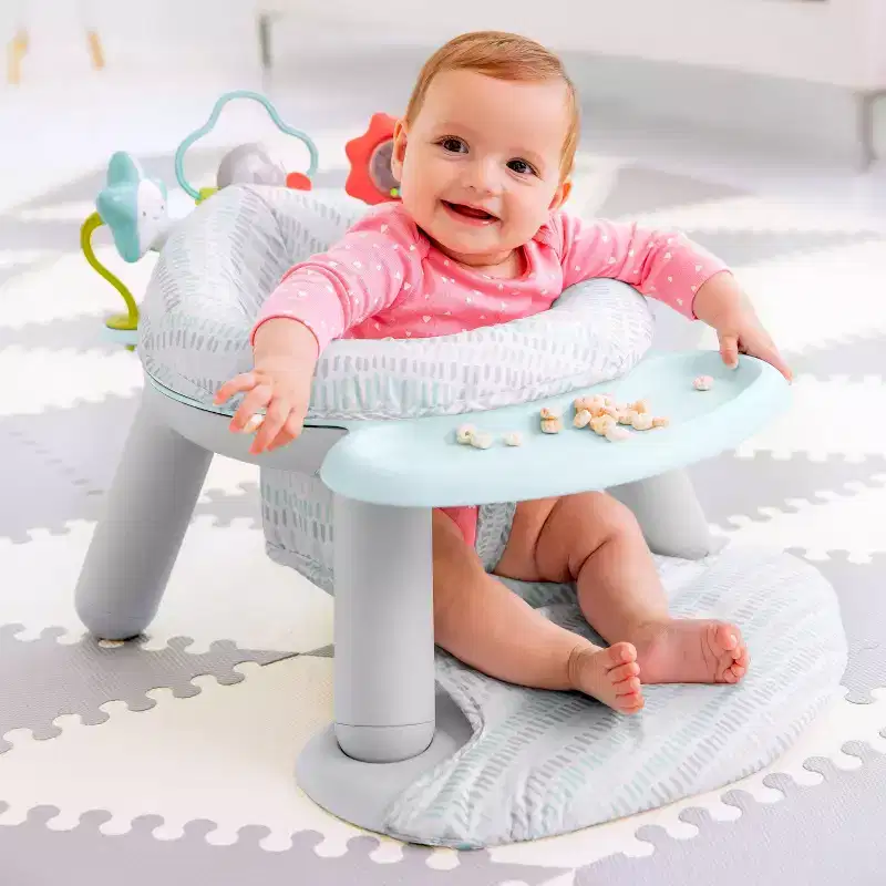 Skip Hop Baby Seat Silver Lining Cloud 2-in-1 Sit-up Chair & Activity Floor Seat - Gray