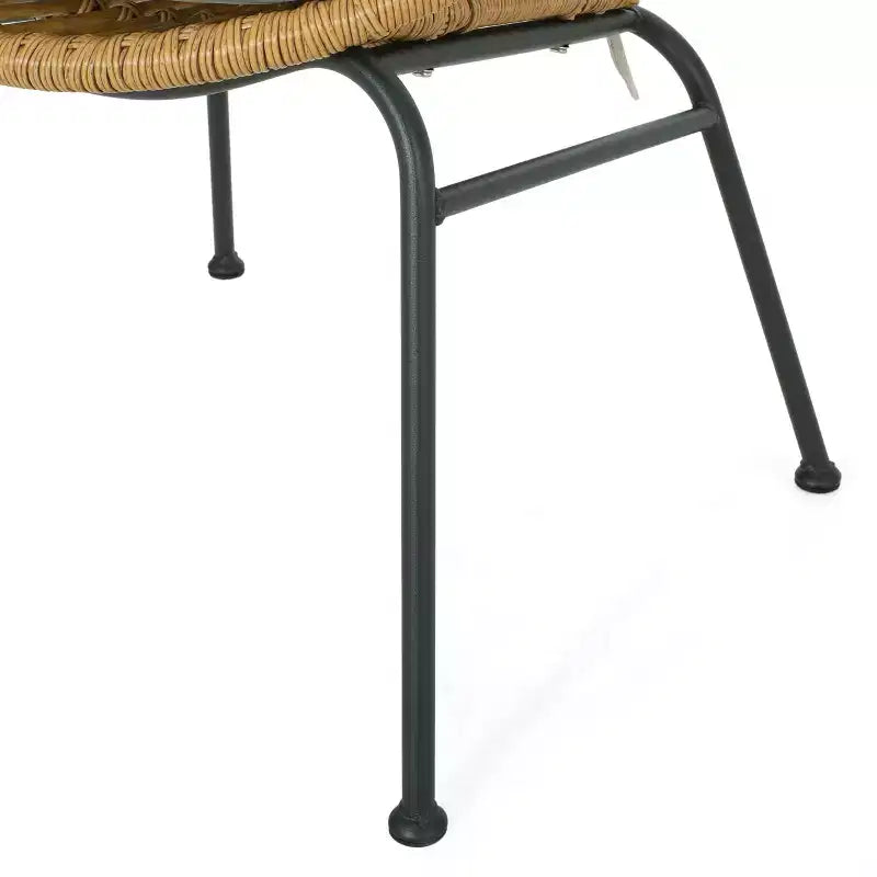 Christopher Knight Home Specter Outdoor Wicker and Tempered Glass 3 Piece Chat Set with Cushion, Light Brown/Beige