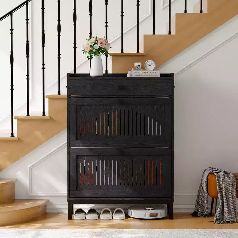 Shoe Storage Cabinet with 2 Flip Drawer, Shoes Organizer with with Top Drawer, Adjustable Shoe Rack