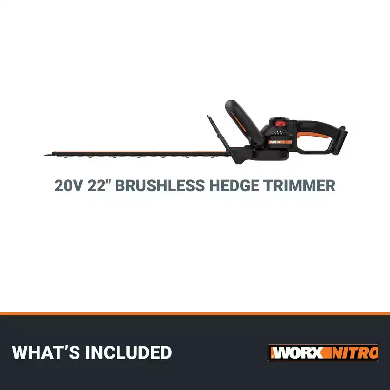 Worx Nitro WG263.9 20V Brushless 22 Cordless Hedge Trimmer (TOOL ONLY)