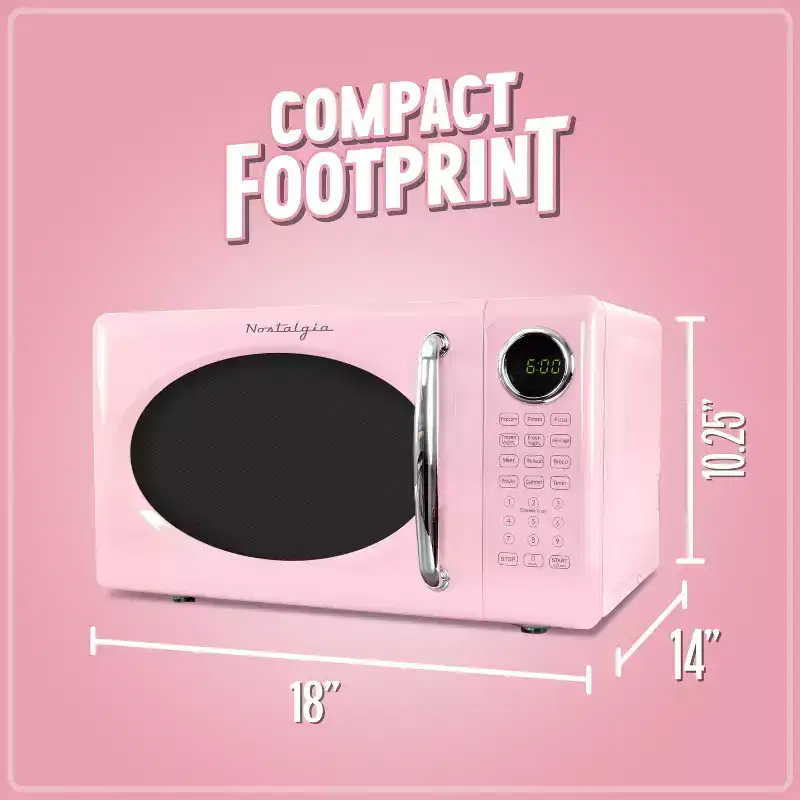 Nostalgia Retro Compact 0.7 Cu Ft & 700-Watt Countertop Microwave Oven