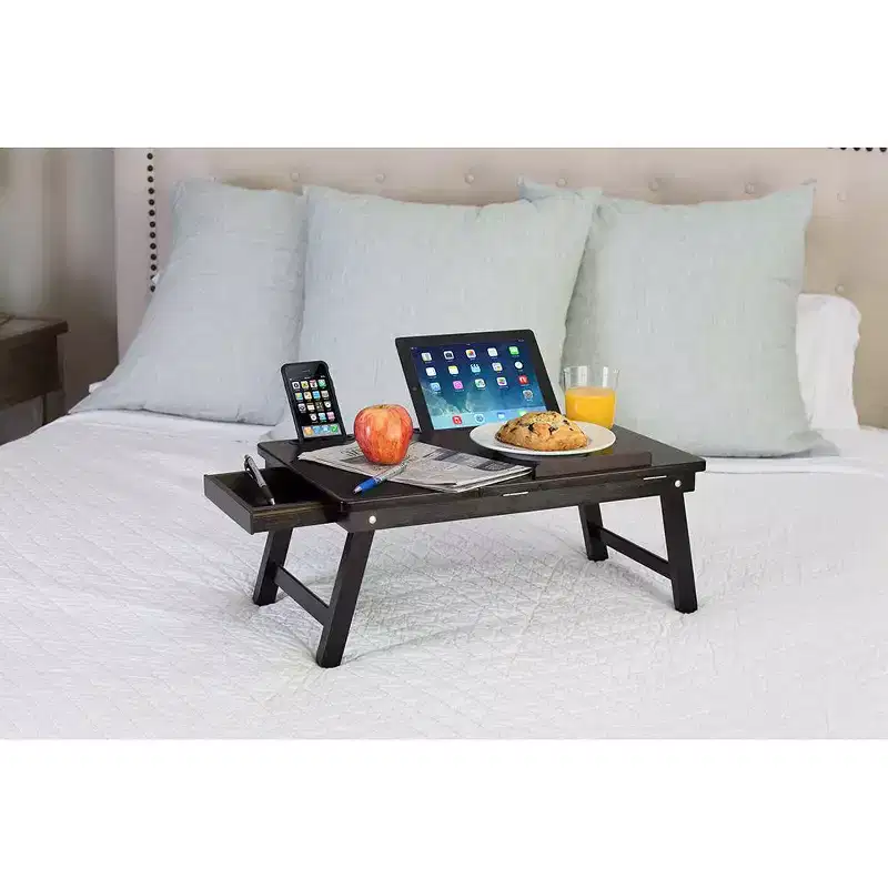 Multi-tasking Laptop Bed Tray - Left Handed - Walnut