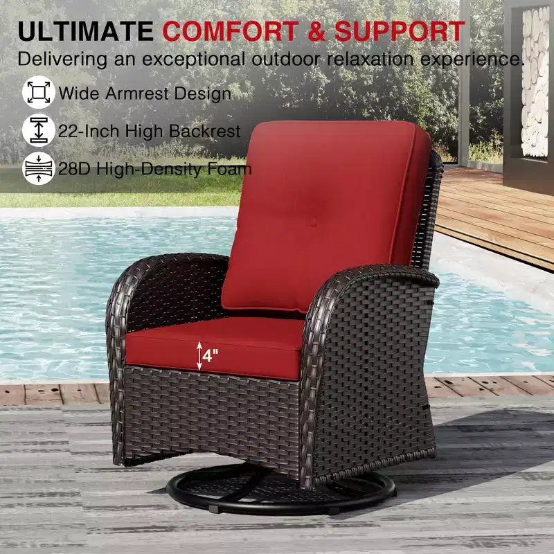 UPTIOT Outdoor Patio Set with Sofas, Swivel Chairs, Ottomans, and Side Table