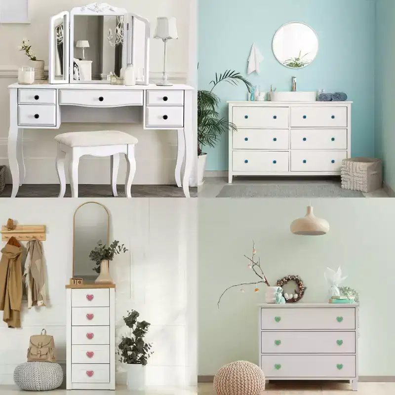 Unique Bargains Round Ceramic Drawer Knobs with Screw for Cupboard Wardrobe 2 Pcs