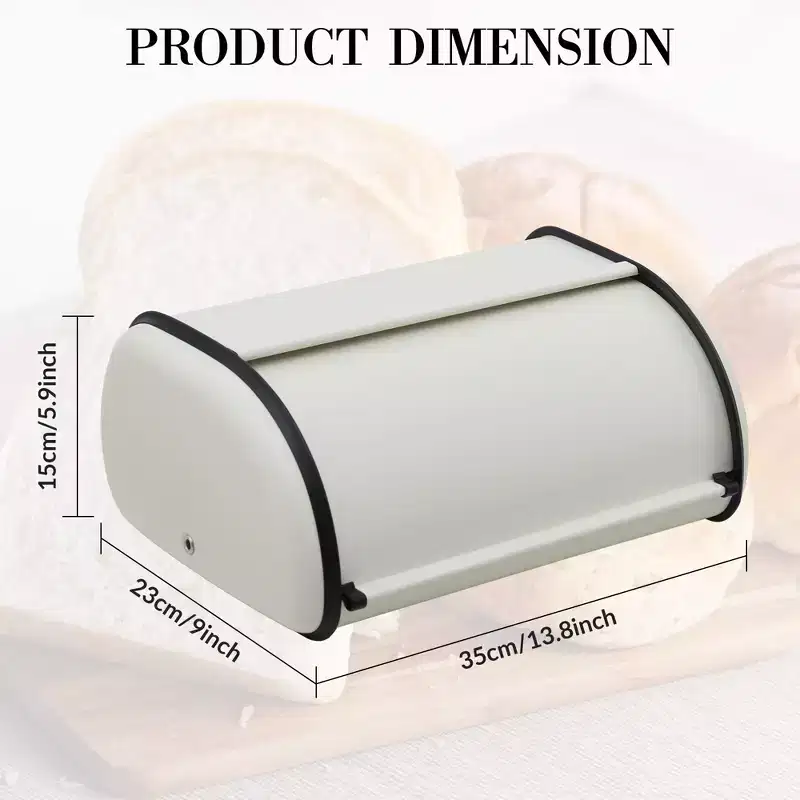 Stainless Steel Bread Box with Window for Kitchen Food Storage