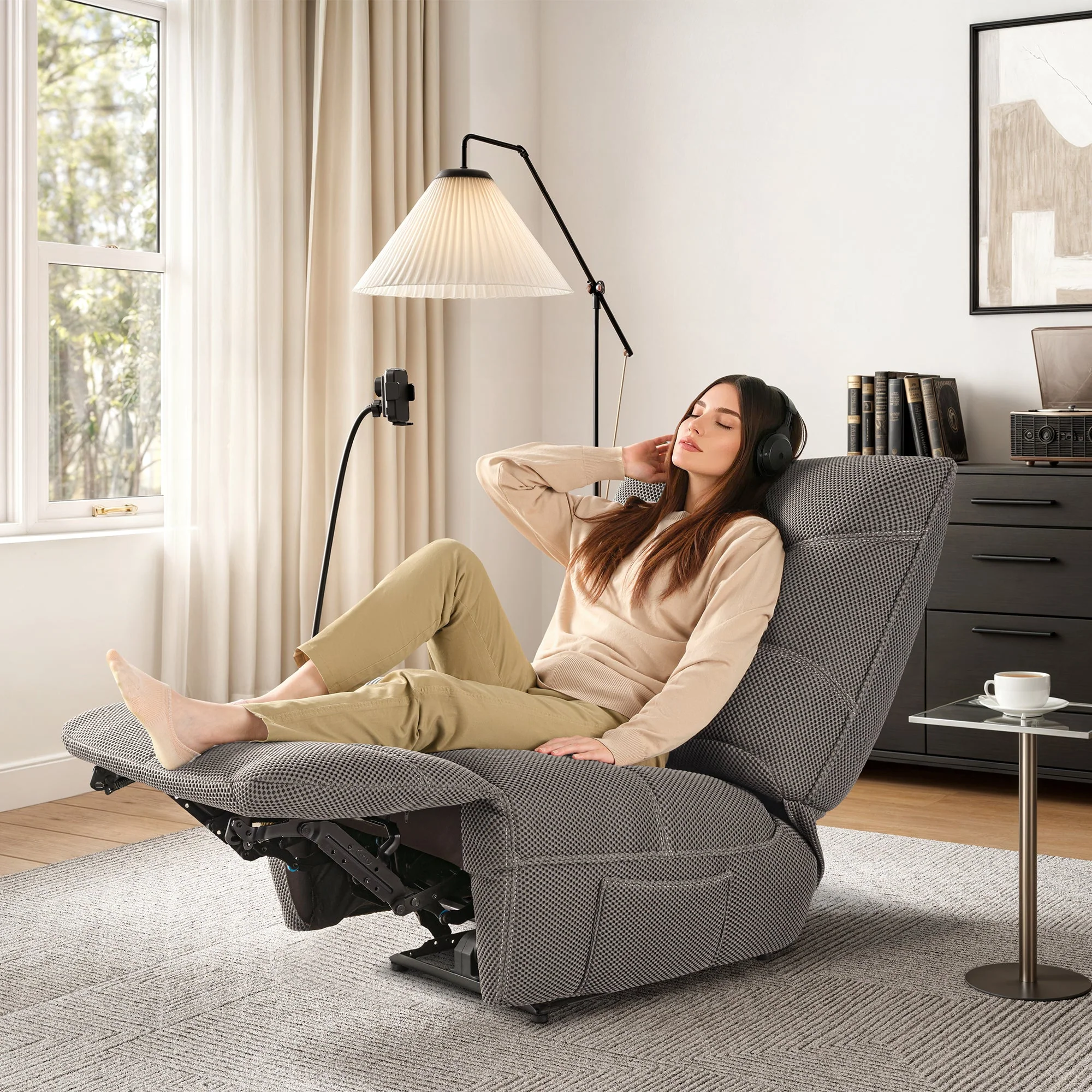Recliner with Wireless Charging and USB Port